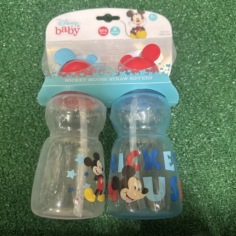 BABY CUPS 2 PACK - BOYS - DISNEY MICKEY MOUSE - BLUE MICKEY- SIPPEY CUPS